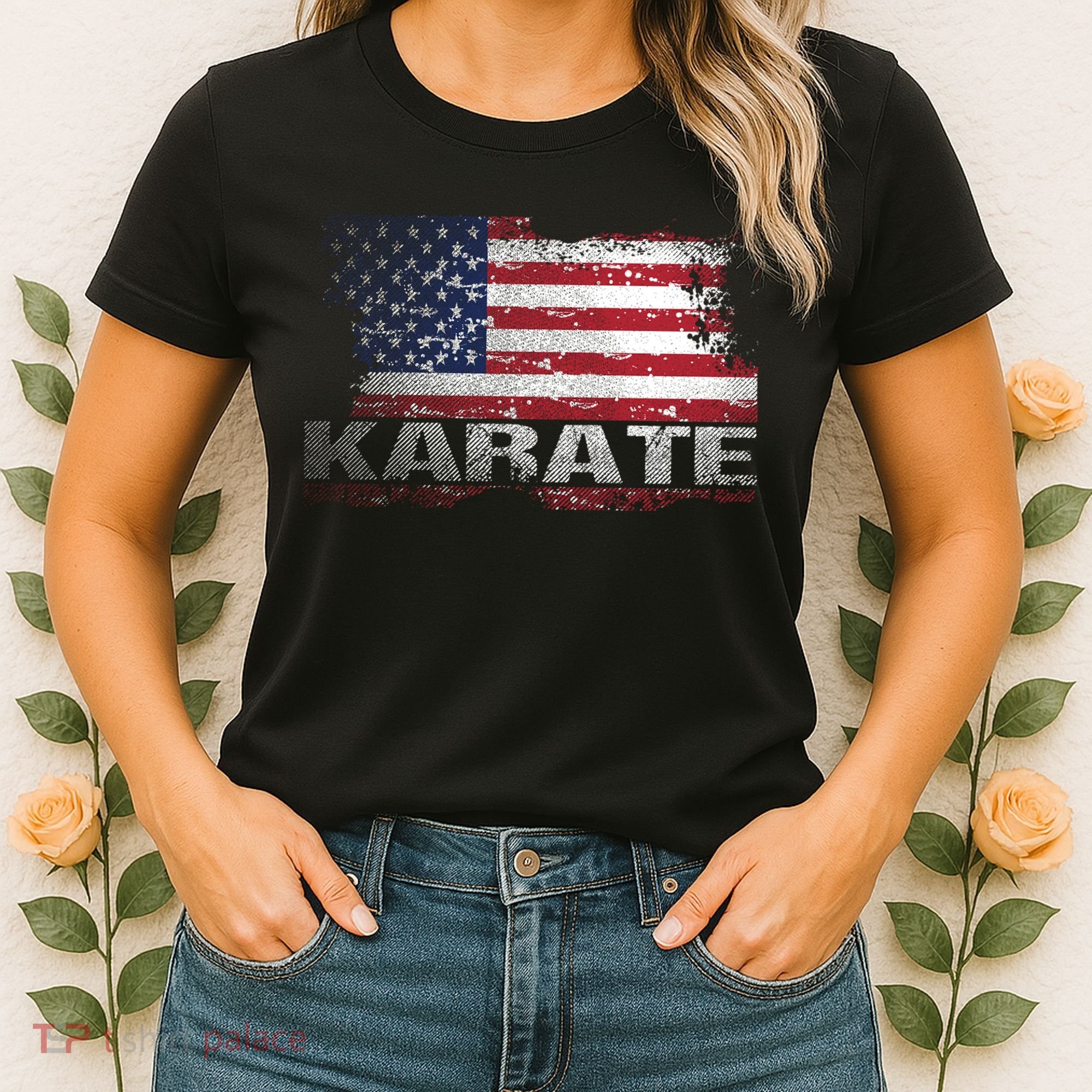 Usa Flag Karate Arts Gift Women's T-Shirt