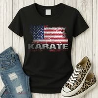 Usa Flag Karate Arts Gift Women's T-Shirt thumb 3