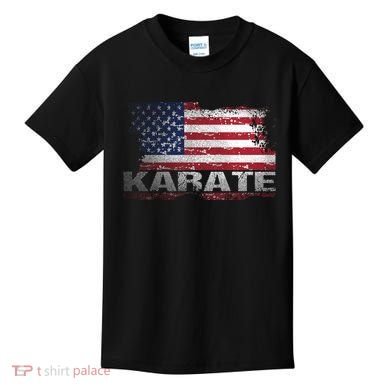 Usa Flag Karate Arts Gift Kids T-Shirt