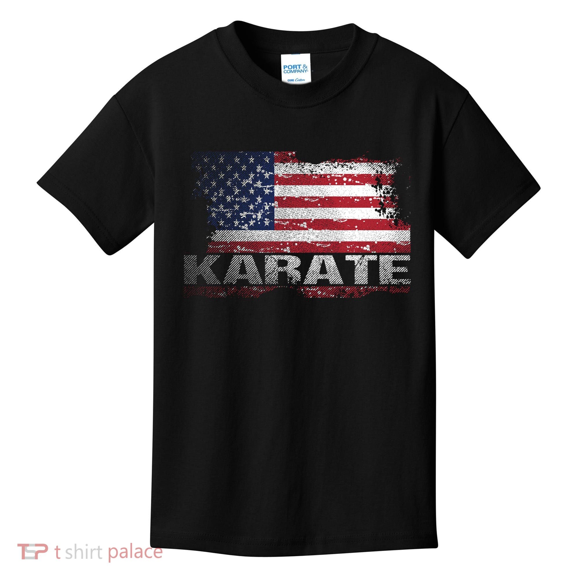 Usa Flag Karate Arts Gift Kids T-Shirt