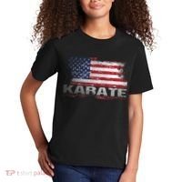 Usa Flag Karate Arts Gift Kids T-Shirt thumb 2