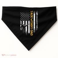USA Flag Korea Taekwondo Training Dad USA-Made Doggie Bandana thumb 0