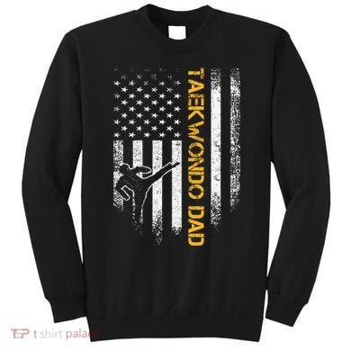 USA Flag Korea Taekwondo Training Dad Sweatshirt