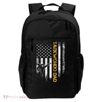 USA Flag Korea Taekwondo Training Dad Backpack