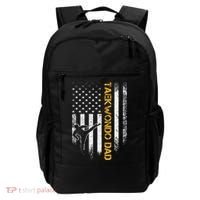 USA Flag Korea Taekwondo Training Dad Backpack thumb 0