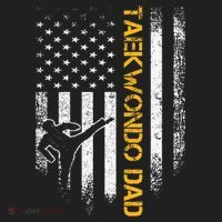 USA Flag Korea Taekwondo Training Dad Beanie thumb 2
