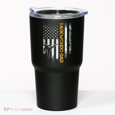 USA Flag Korea Taekwondo Training Dad Tumbler