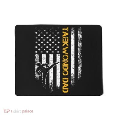 USA Flag Korea Taekwondo Training Dad Mousepad