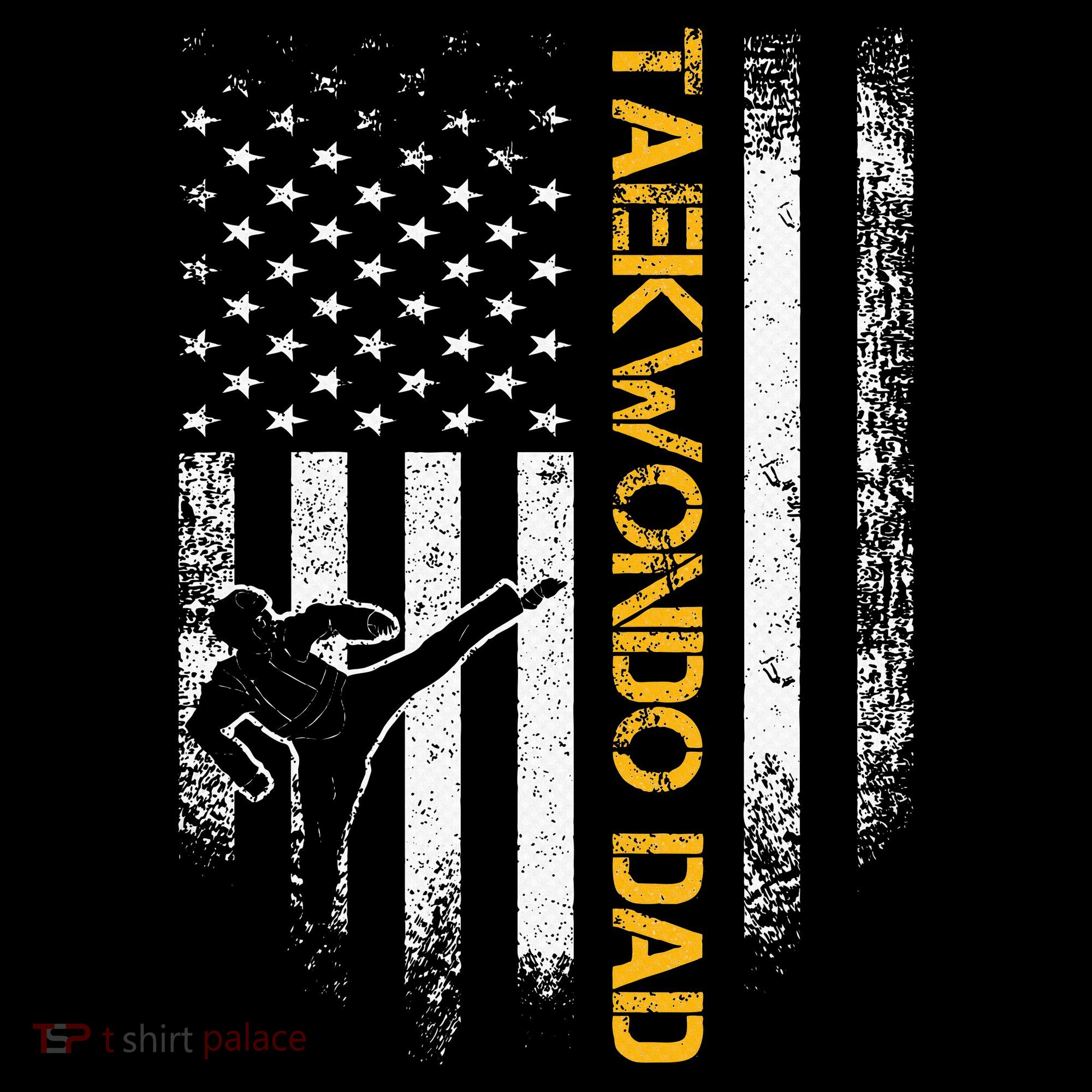 USA Flag Korea Taekwondo Training Dad Baby Bodysuit