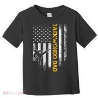 USA Flag Korea Taekwondo Training Dad Toddler T-Shirt thumb 0