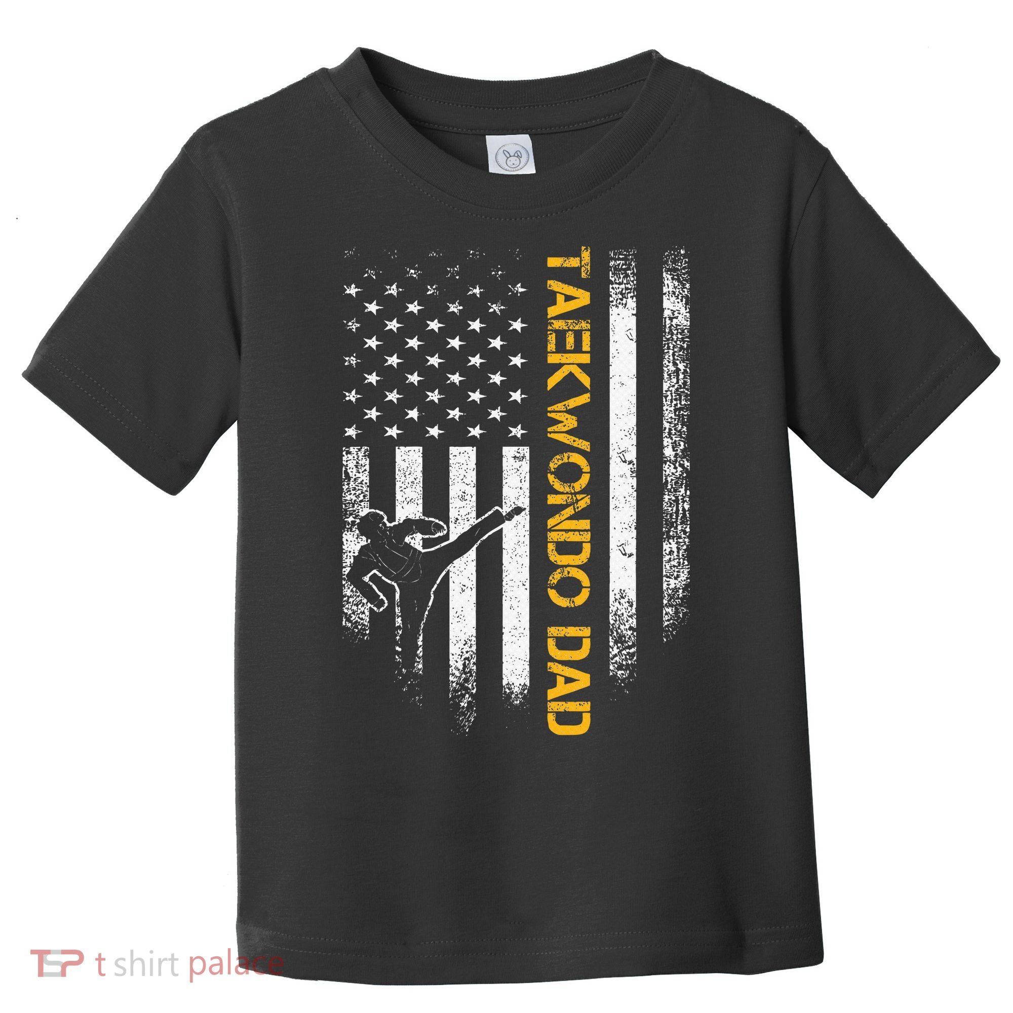 USA Flag Korea Taekwondo Training Dad Toddler T-Shirt