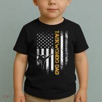 USA Flag Korea Taekwondo Training Dad Toddler T-Shirt thumb 2
