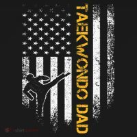 USA Flag Korea Taekwondo Training Dad Kids Sweatshirt thumb 2