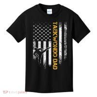 USA Flag Korea Taekwondo Training Dad Kids T-Shirt thumb 0