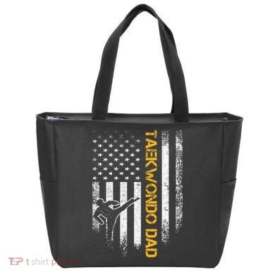 USA Flag Korea Taekwondo Training Dad Tote Bag