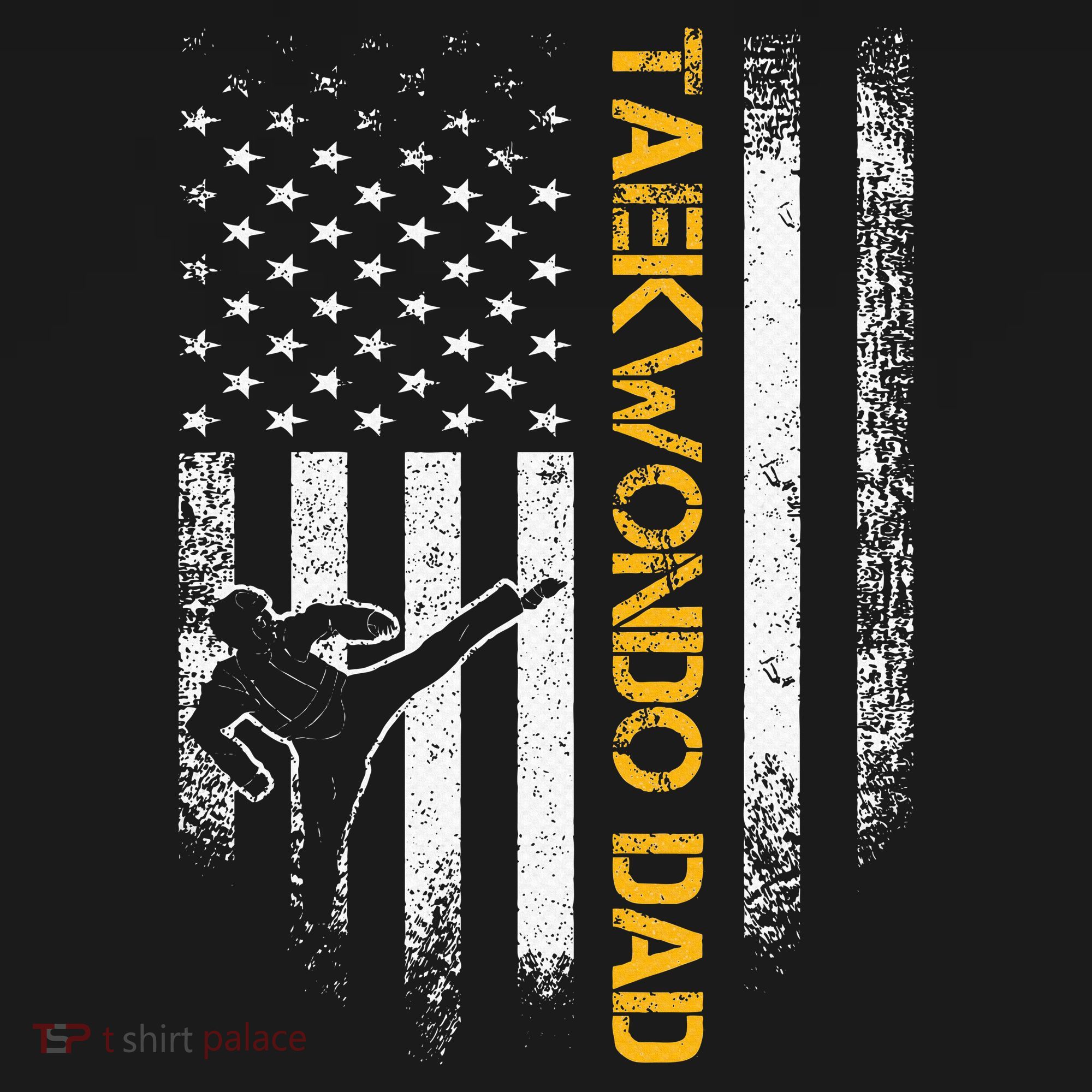 USA Flag Korea Taekwondo Training Dad Tote Bag