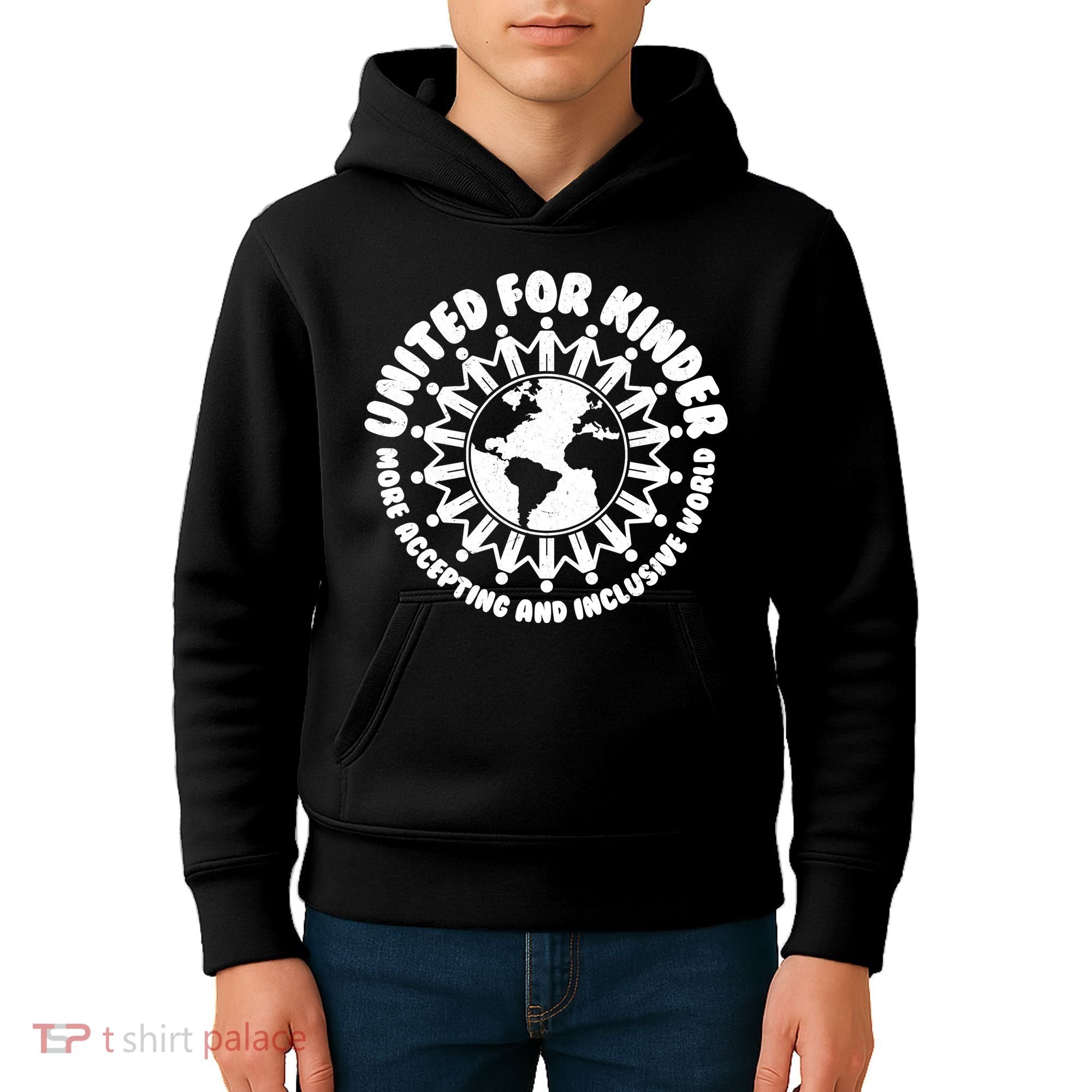 United For Kinder More Accepting And Inclusive World Be Kind Kids Hoodie
