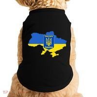 Ukrainian Flag Map Emblem Doggie Tank thumb 0