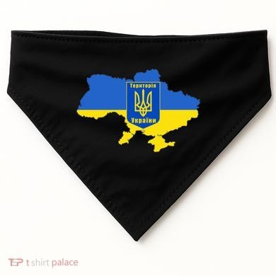 Ukrainian Flag Map Emblem USA-Made Doggie Bandana