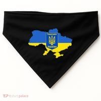 Ukrainian Flag Map Emblem USA-Made Doggie Bandana thumb 0