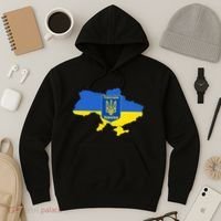Ukrainian Flag Map Emblem Hoodie thumb 3
