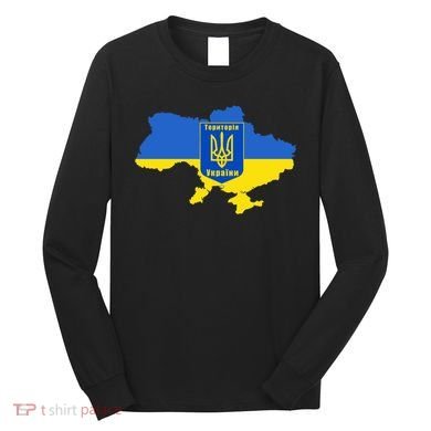Ukrainian Flag Map Emblem Long Sleeve Shirt