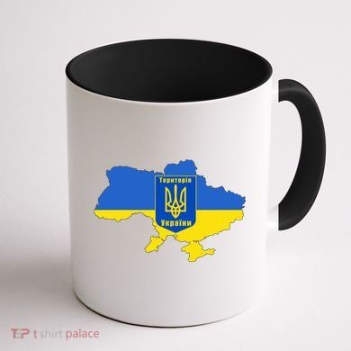 Ukrainian Flag Map Emblem Coffee Mug back