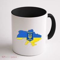 Ukrainian Flag Map Emblem Coffee Mug thumb 1
