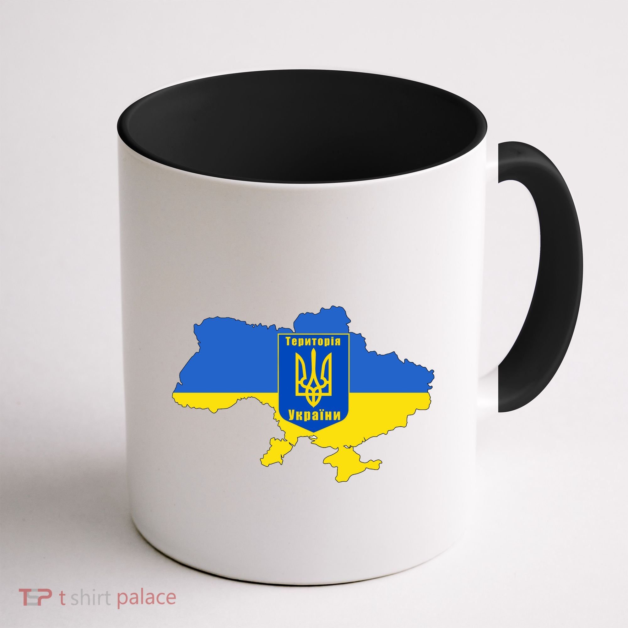 Ukrainian Flag Map Emblem Coffee Mug