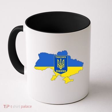 Ukrainian Flag Map Emblem Coffee Mug