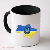 Ukrainian Flag Map Emblem Coffee Mug thumb 0