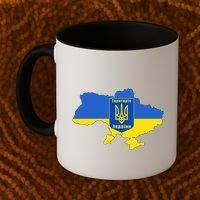 Ukrainian Flag Map Emblem Coffee Mug thumb 2