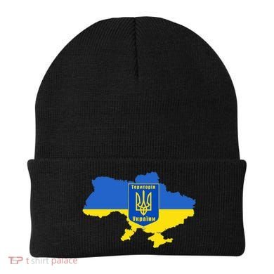 Ukrainian Flag Map Emblem Beanie