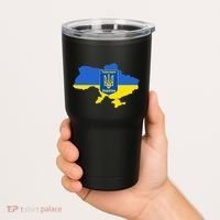 Ukrainian Flag Map Emblem Tumbler thumb 2