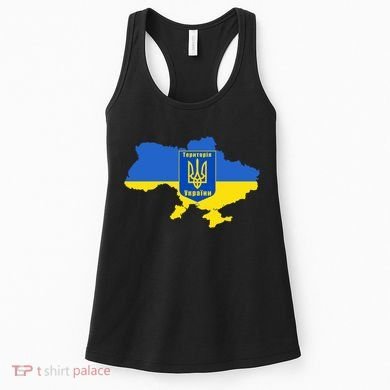 Ukrainian Flag Map Emblem Women's Tank Top