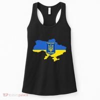 Ukrainian Flag Map Emblem Women's Tank Top thumb 0