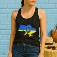 Ukrainian Flag Map Emblem Women's Tank Top thumb 2