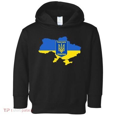 Ukrainian Flag Map Emblem Toddler Hoodie