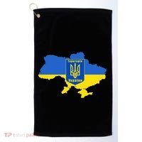Ukrainian Flag Map Emblem Golf Towel thumb 0