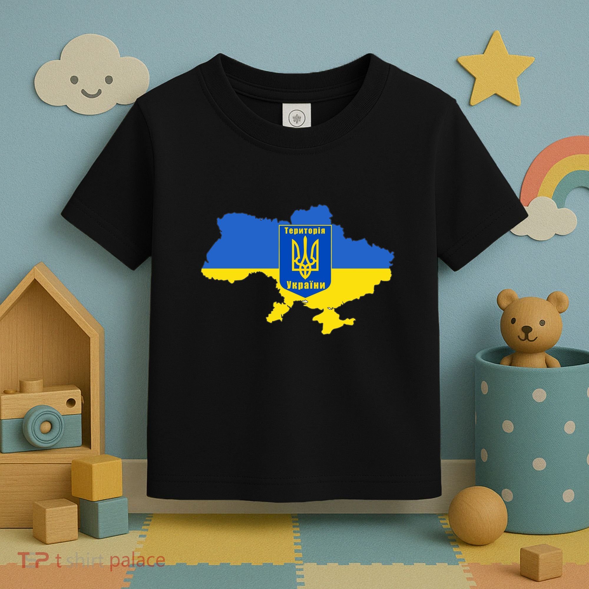 Ukrainian Flag Map Emblem Toddler T-Shirt