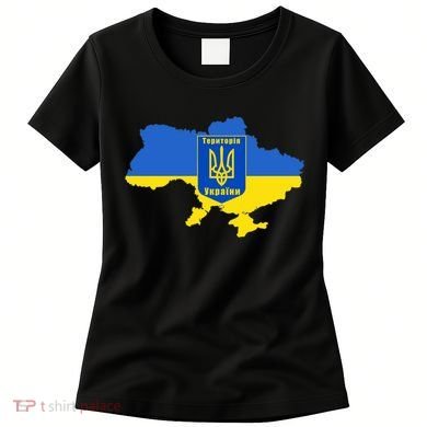 Ukrainian Flag Map Emblem Women's T-Shirt