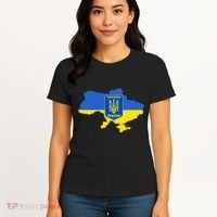 Ukrainian Flag Map Emblem Women's T-Shirt thumb 4