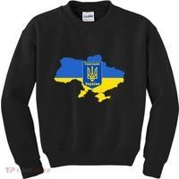 Ukrainian Flag Map Emblem Kids Sweatshirt thumb 0