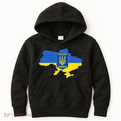 Ukrainian Flag Map Emblem Kids Hoodie