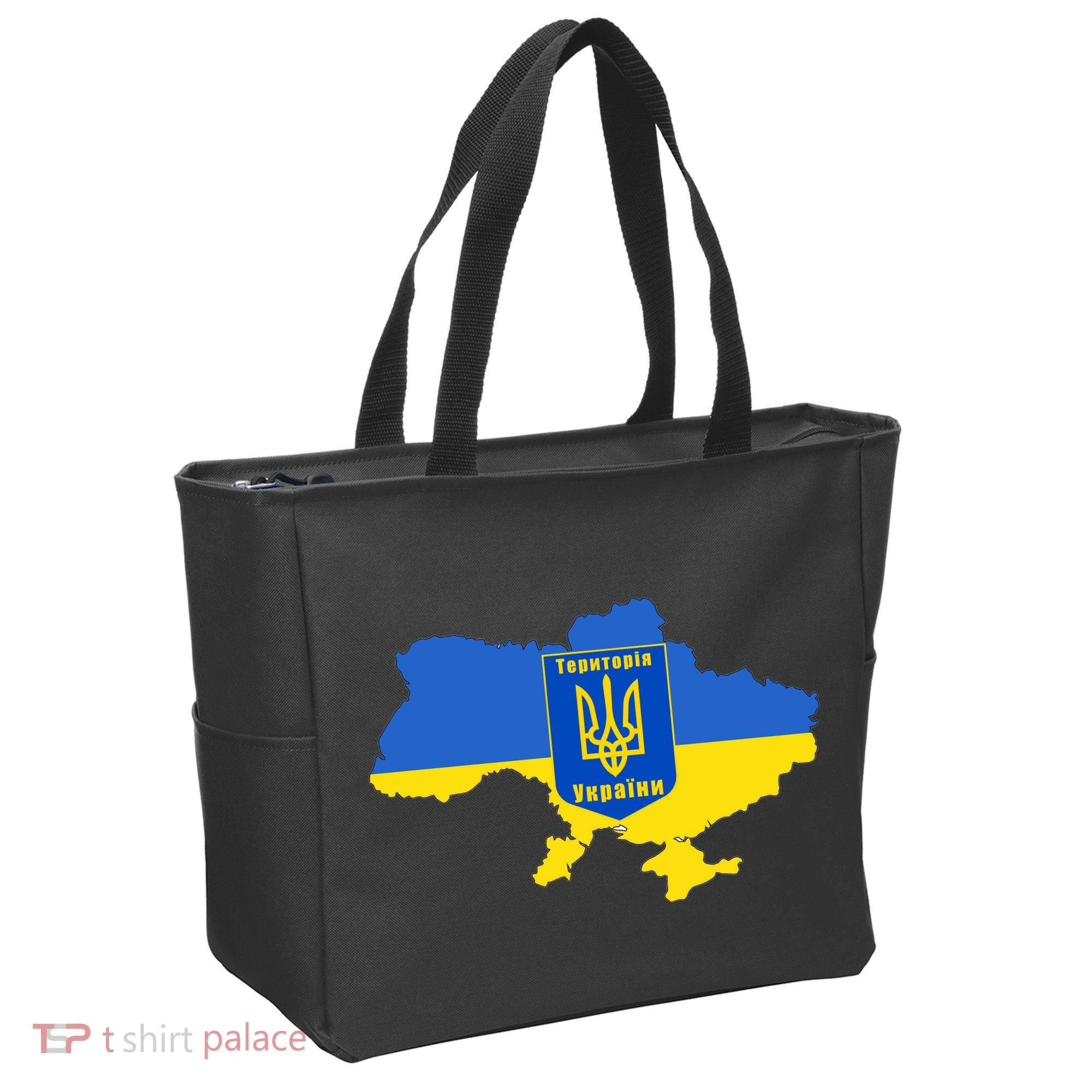 Ukrainian Flag Map Emblem Tote Bag