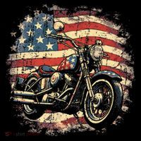US Flag Motorcycle USA Retro Biker Coaster thumb 2