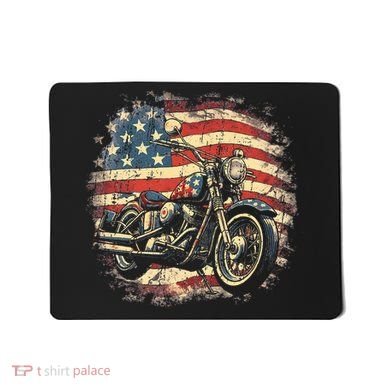 US Flag Motorcycle USA Retro Biker Mousepad