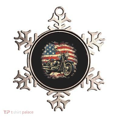 US Flag Motorcycle USA Retro Biker Ornament