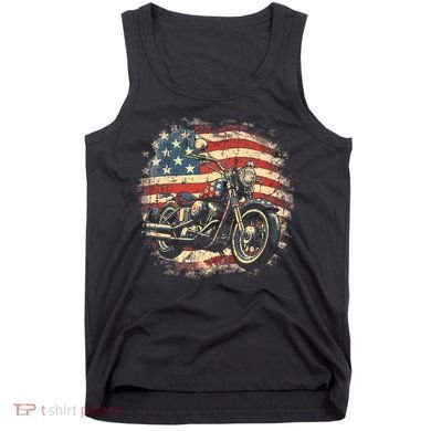 US Flag Motorcycle USA Retro Biker Tank Top