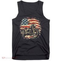 US Flag Motorcycle USA Retro Biker Tank Top thumb 0